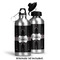 Black Eiffel Tower Aluminum Water Bottle - Alternate lid options