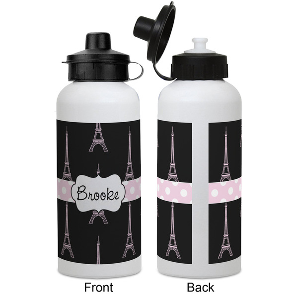 Black Eiffel Tower Aluminum Water Bottle - White APPROVAL