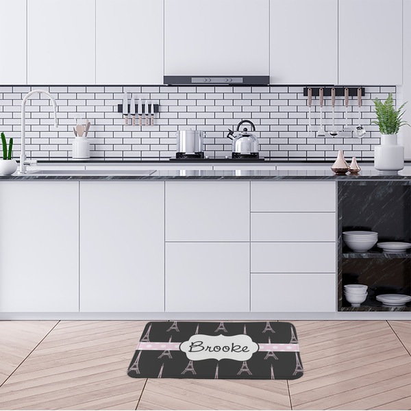 Black Eiffel Tower Anti-Fatigue Kitchen Mats - LIFESTYLE