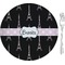 Black Eiffel Tower 8" Glass Appetizer / Dessert Plates - Single or Set (Personalized)