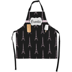 Black Eiffel Tower Apron With Pockets w/ Name or Text