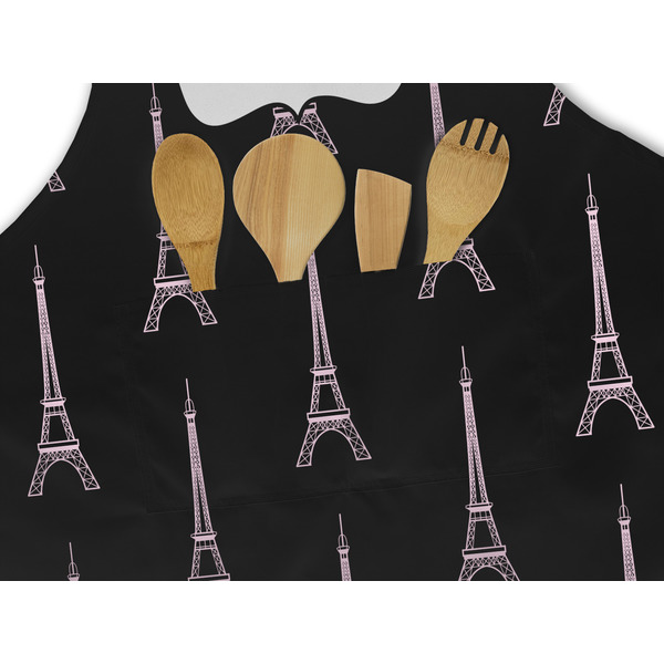 Black Eiffel Tower Apron - Pocket Detail with Props