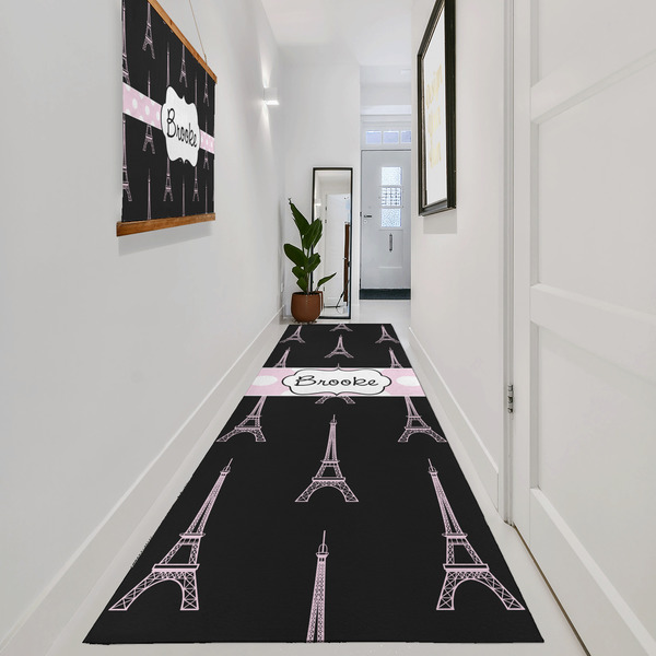 Black Eiffel Tower Area Rug Sizes - In Context (vertical)