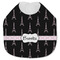 Black Eiffel Tower Jersey Knit Baby Bib w/ Name or Text