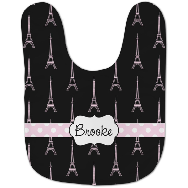 Black Eiffel Tower Baby Bib - AFT flat