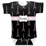 Black Eiffel Tower Baby Bodysuit (Personalized)