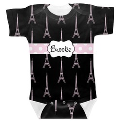 Black Eiffel Tower Baby Bodysuit (Personalized)