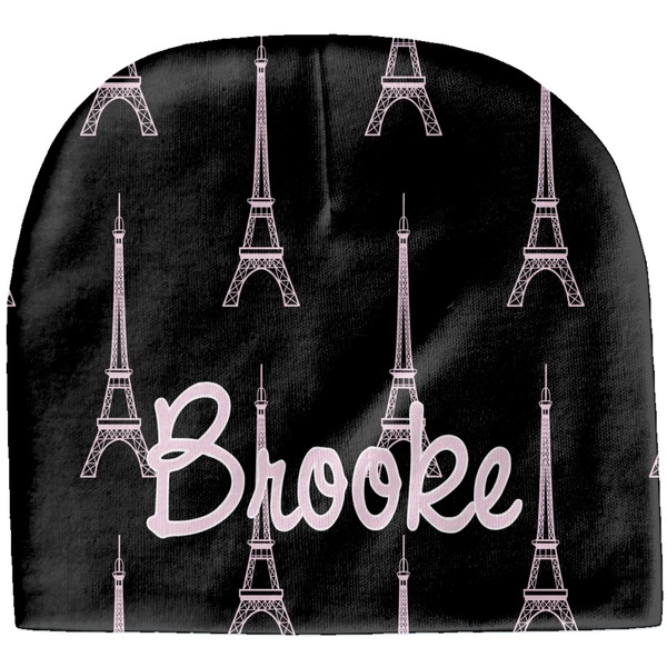 Custom Black Eiffel Tower Baby Hat (Beanie) (Personalized)