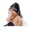 Black Eiffel Tower Baby Hooded Towel on Child