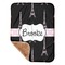 Black Eiffel Tower Sherpa Baby Blanket - 30" x 40" w/ Name or Text