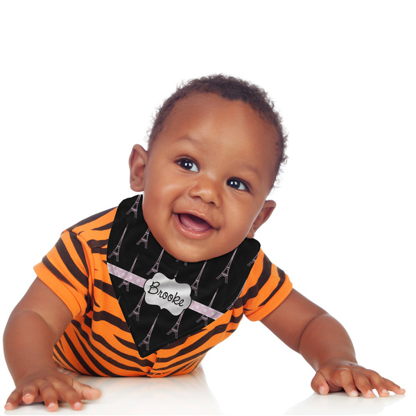 Black Eiffel Tower Bandana Bib - (Lifestyle 1 boy)