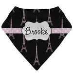 Black Eiffel Tower Bandana Bib (Personalized)