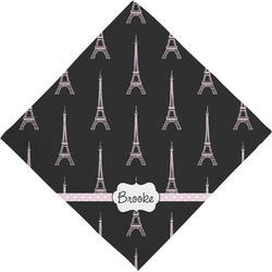 Black Eiffel Tower Dog Bandana Scarf w/ Name or Text