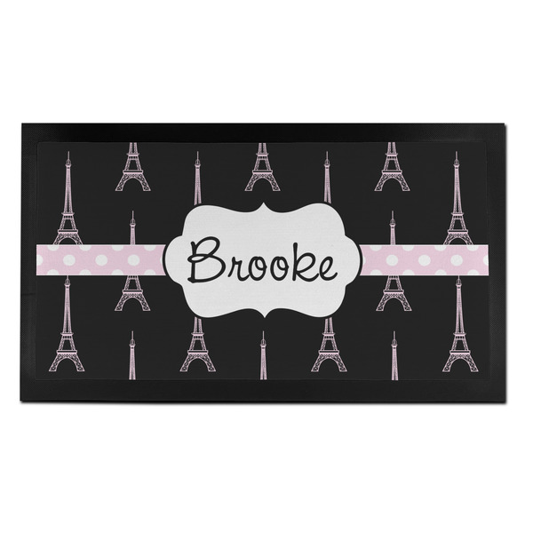 Black Eiffel Tower Bar Mat - Small - FRONT
