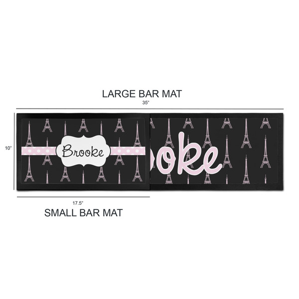 Black Eiffel Tower Bar Mats - Sizing Chart