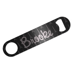 Black Eiffel Tower Bar Bottle Opener - Silver w/ Name or Text