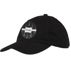 Black Eiffel Tower Baseball Cap - Black (Personalized)