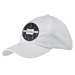 Black Eiffel Tower Baseball Cap - White (Personalized)