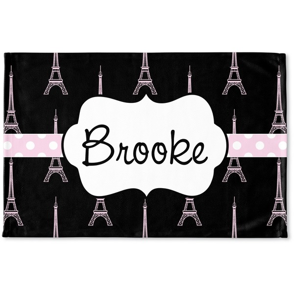 Custom Black Eiffel Tower Woven Mat (Personalized)