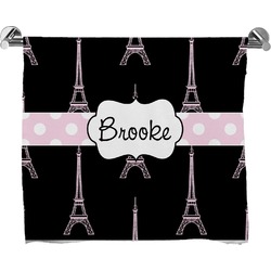 Black Eiffel Tower Bath Towel (Personalized)