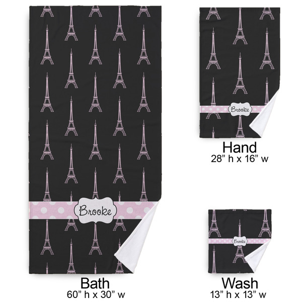 Black Eiffel Tower Bath Towel Sets - 3-piece - Approval