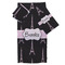 Black Eiffel Tower Bath Towel Set - 3 Pcs (Personalized)