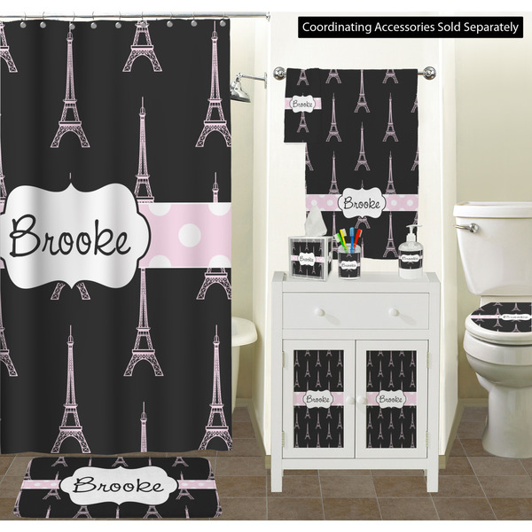 Black Eiffel Tower Bathroom Scene