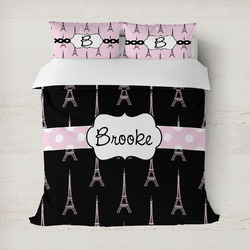 Black Eiffel Tower Duvet Cover (Personalized)