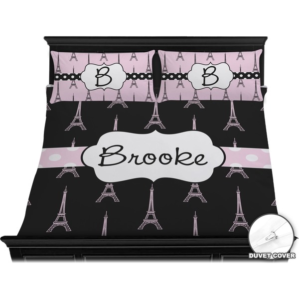 Black Eiffel Tower Bedding Set (King) - Duvet