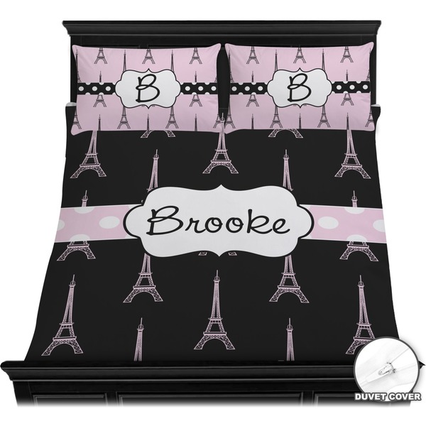 Black Eiffel Tower Bedding Set (Queen) - Duvet