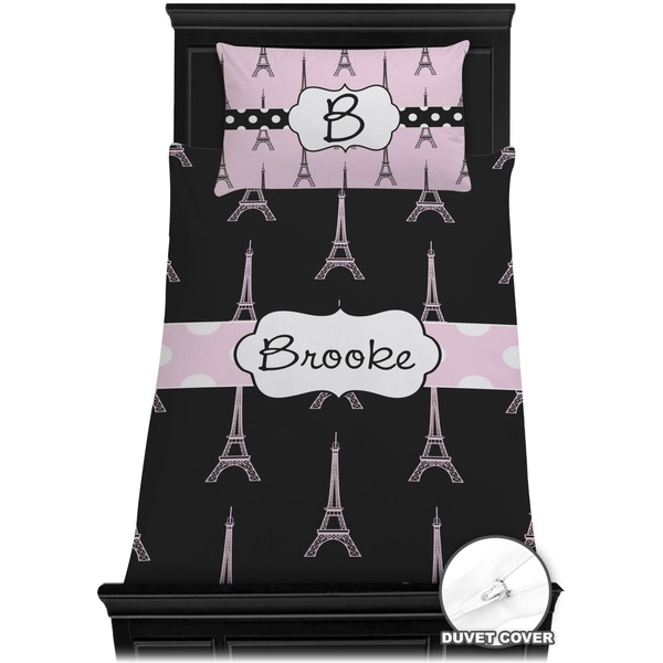 Black Eiffel Tower Bedding Set (Twin) - Duvet