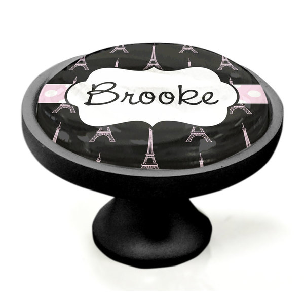 Black Eiffel Tower Black Custom Cabinet Knob (Side)