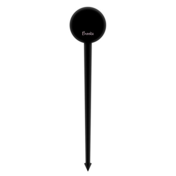 Black Eiffel Tower Black Plastic 4" Food Pick - Round - Single Pick