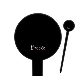 Black Eiffel Tower 6" Round Plastic Food Picks - Black - Double Sided (Personalized)