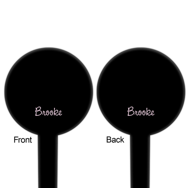 Black Eiffel Tower Black Plastic 6" Food Pick - Round - Double Sided - Front & Back