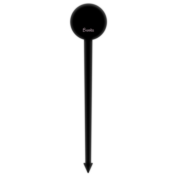 Black Eiffel Tower Black Plastic 6" Food Pick - Round - Single Pick