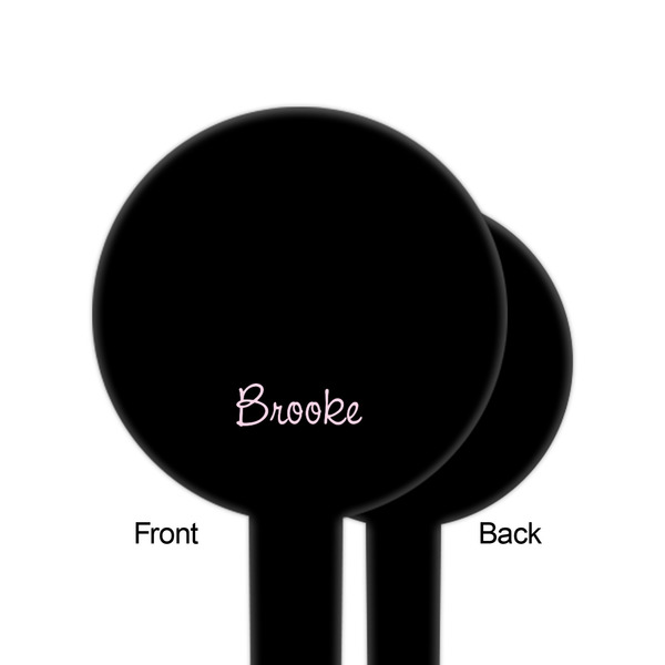 Black Eiffel Tower Black Plastic 6" Food Pick - Round - Single Sided - Front & Back