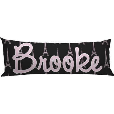 Black Eiffel Tower Body Pillow Case (Personalized)