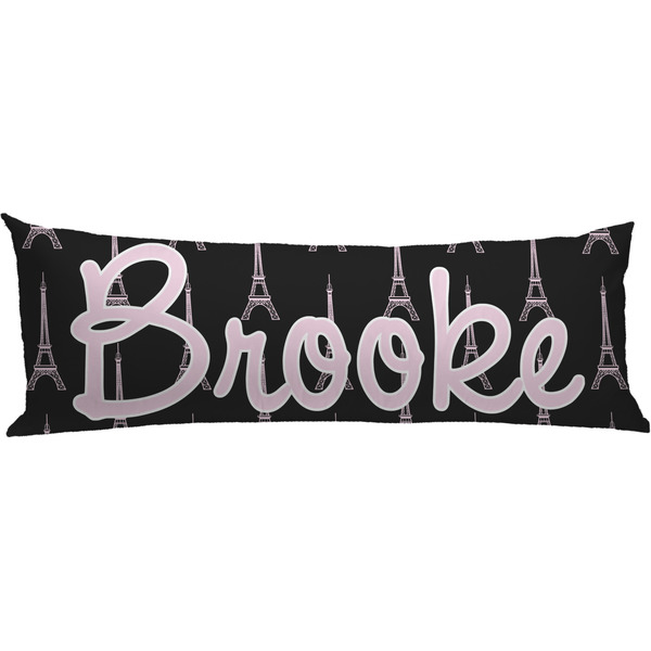 Custom Black Eiffel Tower Body Pillow Case (Personalized)