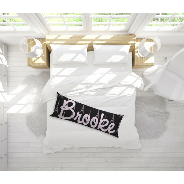 Black Eiffel Tower Body Pillow - LIFESTYLE