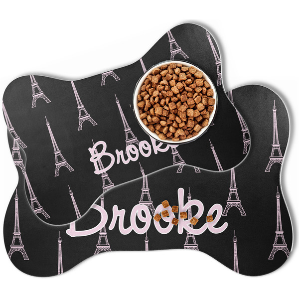 Black Eiffel Tower Bone Shaped Dog Mats - MAIN