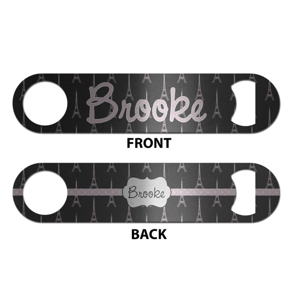 Black Eiffel Tower Bottle Opener - Front & Back