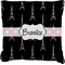 Black Eiffel Tower Faux-Linen Throw Pillow 16" (Personalized)