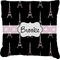 Black Eiffel Tower Faux-Linen Throw Pillow 18" (Personalized)
