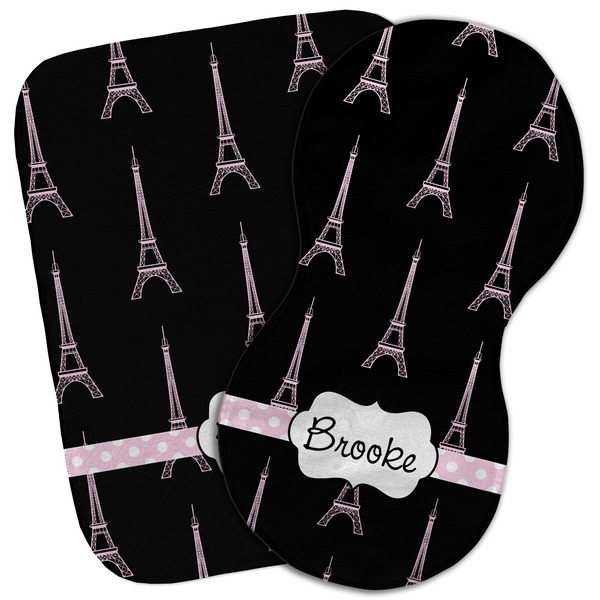 Custom Black Eiffel Tower Burp Cloth (Personalized)