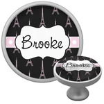 Black Eiffel Tower Cabinet Knob (Silver) (Personalized)