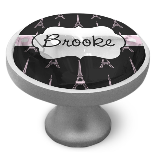 Black Eiffel Tower Cabinet Knob - Nickel - Side