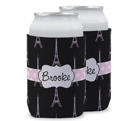 Black Eiffel Tower Can Cooler (12 oz) w/ Name or Text