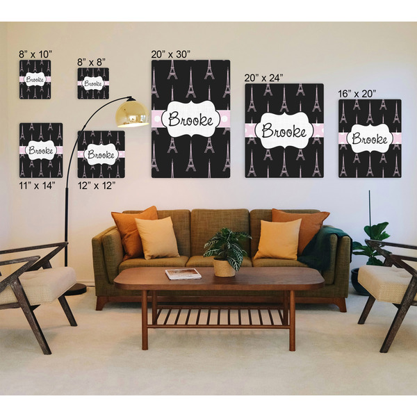 Black Eiffel Tower Canvas Prints - Multiple Sizes