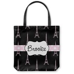 Black Eiffel Tower Canvas Tote Bag - Small - 13"x13" (Personalized)